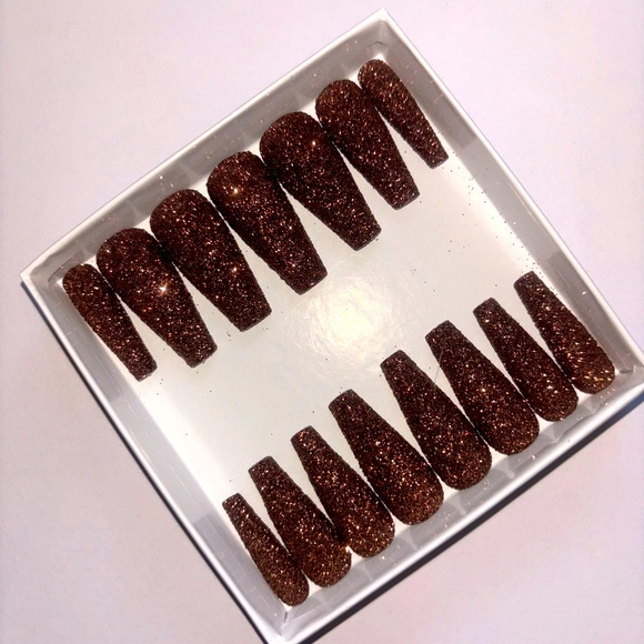 NOVA NAILS | “CAPPUCCINO” LONG COFFIN - Picture 2 of 2